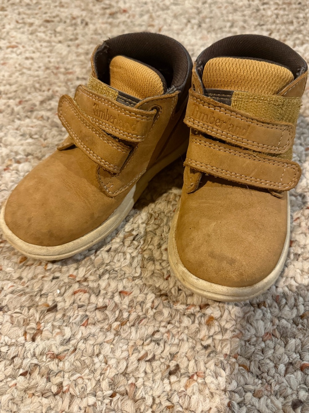 Timberland Toddler Tan Suede Double-Strap Boots